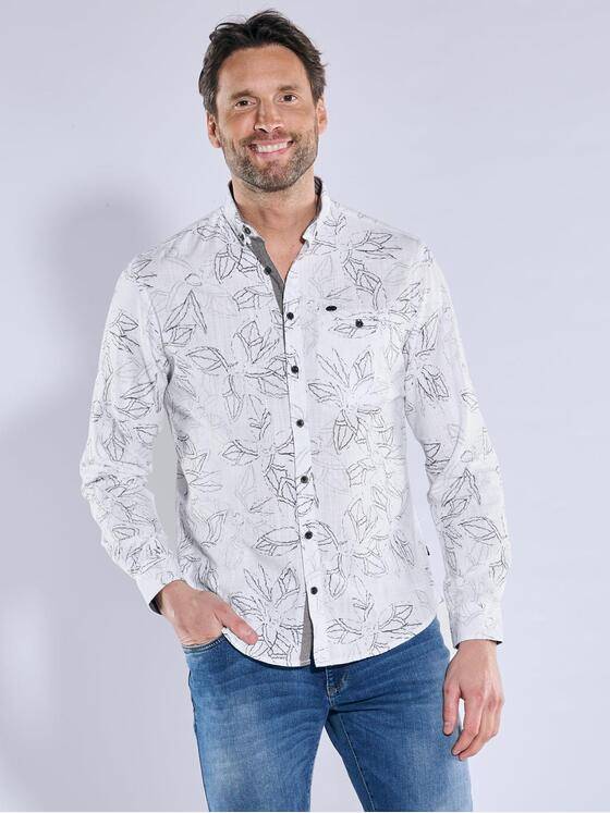 engbers Herren Langarm-Hemd gemustert Hellgruen 38487