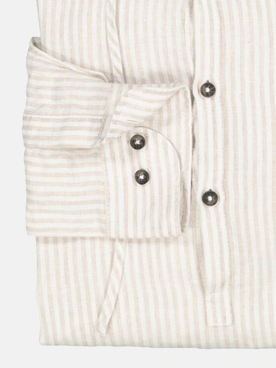 emilio adani Herren Langarm-Hemd gemustert Beige 35038