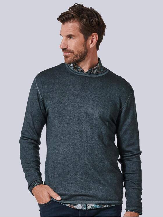 ENGBERS GERMANY Herren Pullover aus Merinowolle Türkis 35847