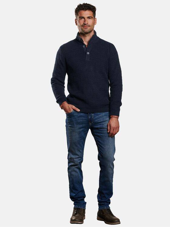 engbers Herren Pullover Polokragen Saphirblau 32383