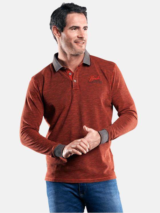 engbers Herren Poloshirt langarm Blutorange 29218