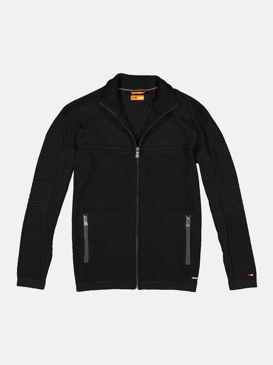 emilio adani Herren Cardigan strukturiert Schwarz 33810