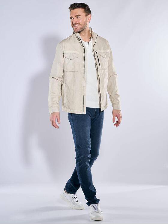 emilio adani Herren Jacke mit Leinenanteil Naturweiss 38847