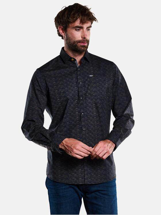 engbers Herren Langarm-Hemd meliert Anthrazit 33371