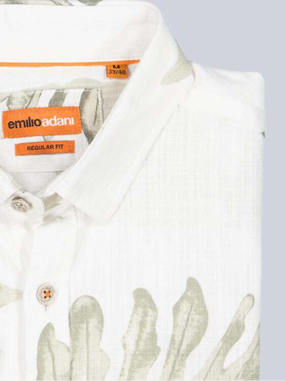 emilio adani Herren Kurzarm-Hemd  gemustert Khaki 38484