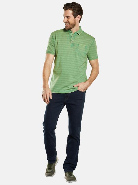 engbers Herren Polo-Shirt gestreift Grün 34528