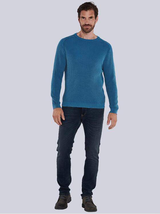 engbers Herren Pullover uni Mittelblau 36092