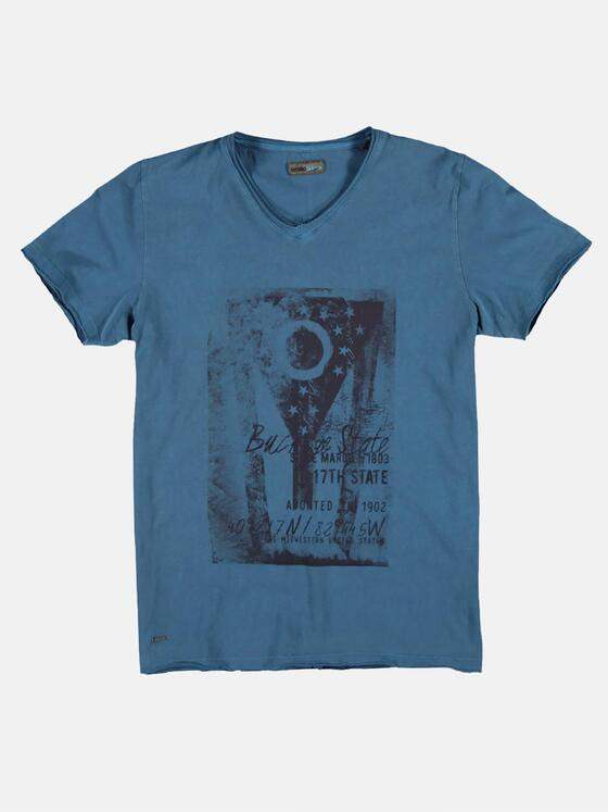 emilio adani Herren Rundhals T-Shirt Blau 25700