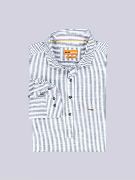 emilio adani Herren Hemd gemustert Blau 38753