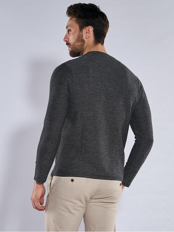 emilio adani Herren Langarm-Shirt regular Schwarz 36811