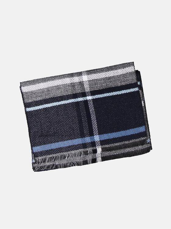 emilio adani Herren Schal im Karodesign Blau 30744