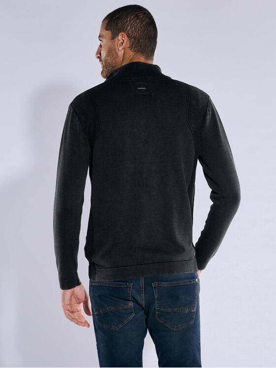 engbers Herren Cardigan mit Zipper Schwarz 37623