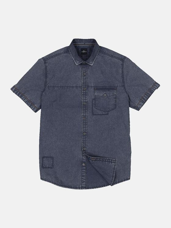 engbers Herren Kurzarm-Hemd gestreift Blau 34757