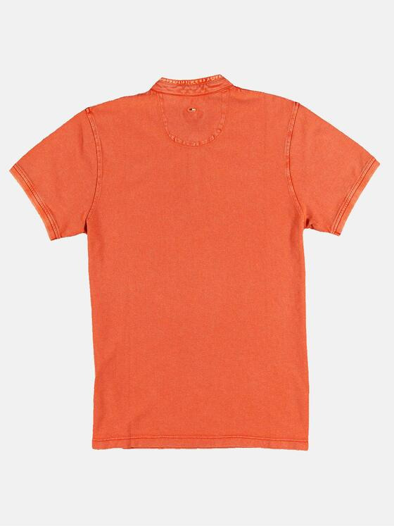 emilio adani Herren Pique-Poloshirt mit edler Knopfleiste Orange 31126