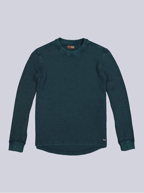 emilio adani Herren Sweatshirt uni Türkis 35625