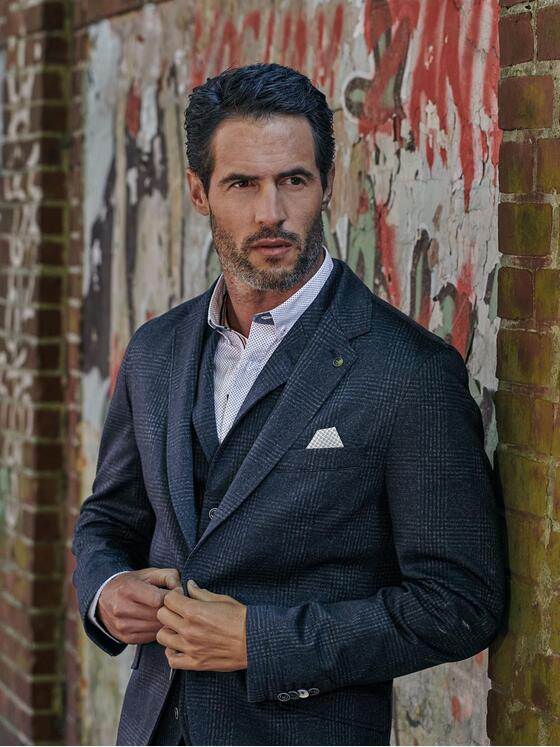 engbers Herren Sportives Karo-Sakko Saphirblau 30221