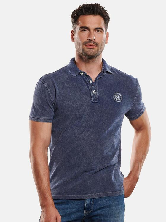 engbers Herren Polo-Shirt gemustert Marineblau 31744