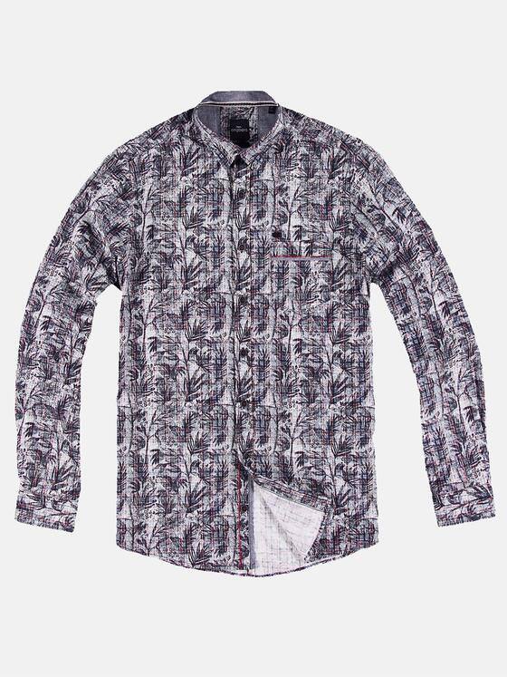 engbers Herren Floral gemustertes Langarmhemd Bordeaux 30381