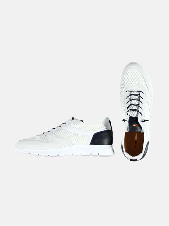 emilio adani Herren modischer Active-Sneaker mit gedämpfter Außensohle Weiß 29449
