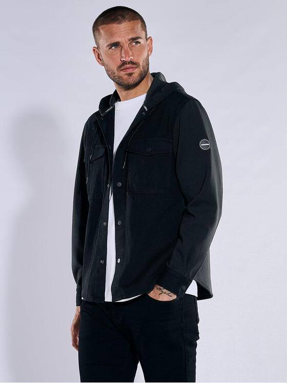 emilio adani Herren Sweatjacke mit Brusttaschen Schwarz 38027