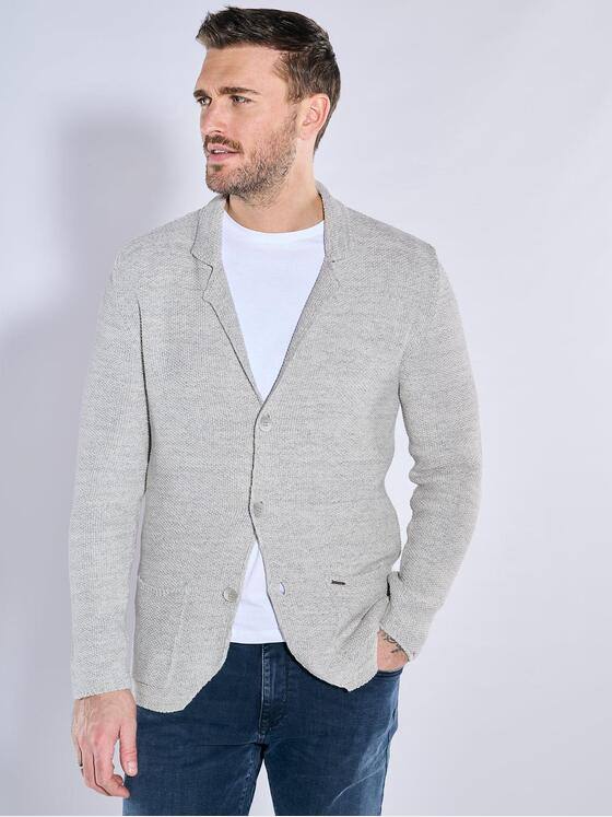 emilio adani Herren Strick-Sakko regular Grau 38791