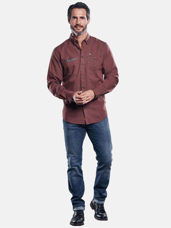 engbers Herren Karohemd in Twill-Warenqualität Tomatenrot 30828