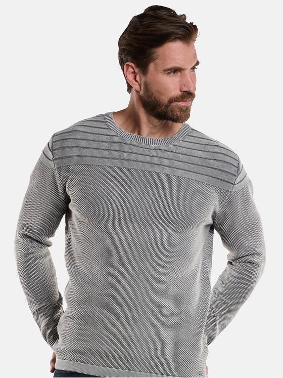 engbers Herren Pullover strukturiert Grau 34135
