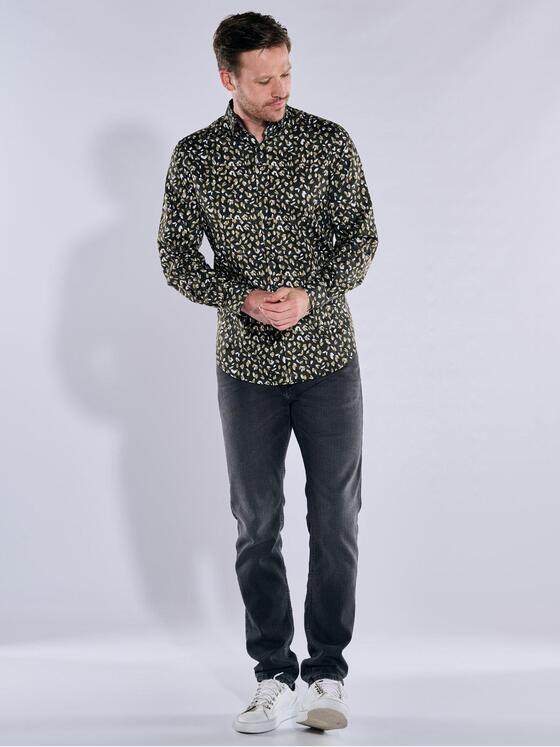 ENGBERS GERMANY Herren Langarm-Hemd in Satin-Stretch-Qualität Grau 37624