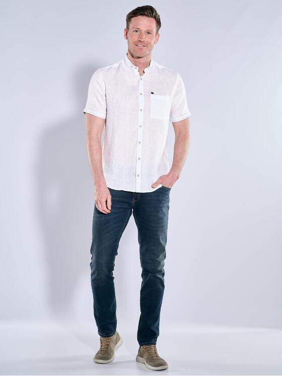 engbers Herren Kurzarm-Hemd aus Leinen Naturweiss 38357
