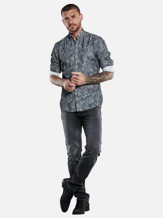 emilio adani Herren Langarm-Hemd aus Cord Grau 33695