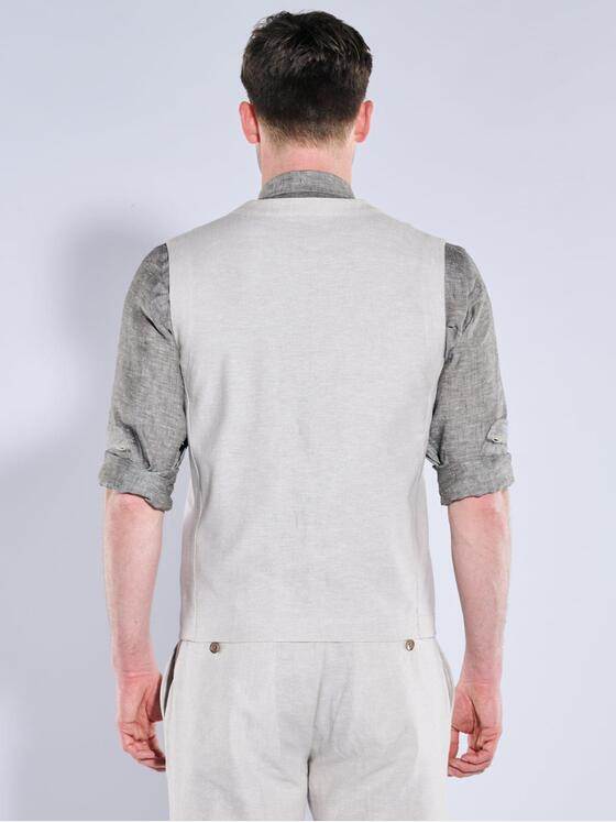 engbers Herren Sakko-Weste mit Leinenanteil Naturweiss 38422