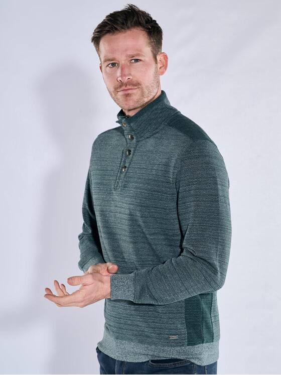 engbers Herren Sweatshirt mit Stehkragen Petrolblau 38181