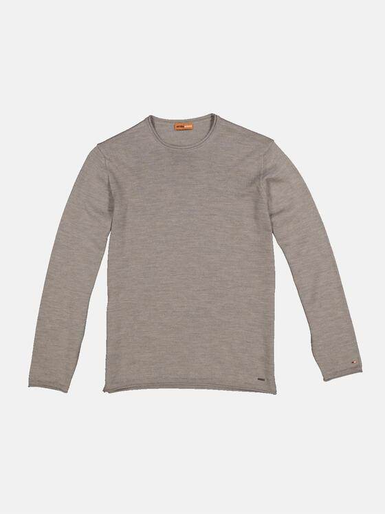 emilio adani Herren Pullover aus Merinowolle Beige 35703