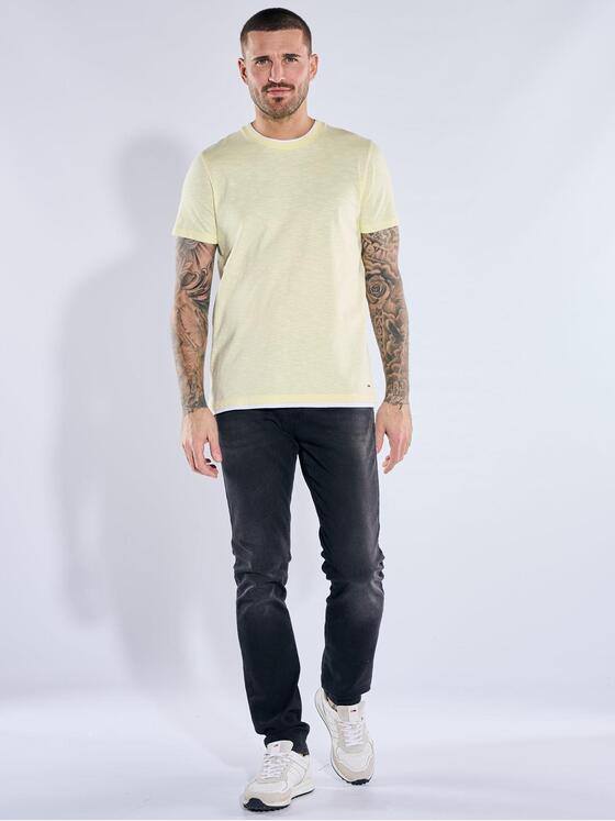 emilio adani Herren Rundhals T-Shirt Hellgelb 40648