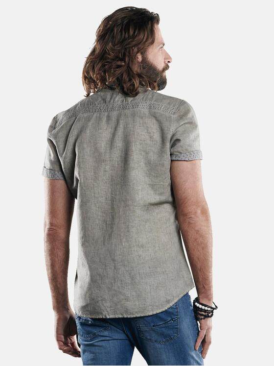 emilio adani Herren Halb-Leinen Hemd mit dezenten Kontrastdetails Beige 29775