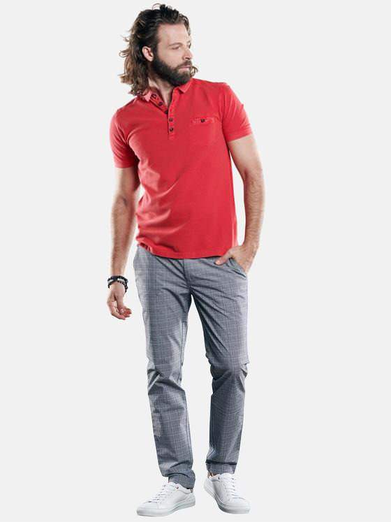 emilio adani Herren Sportives Poloshirt mit schmaler Passform Rot 29164
