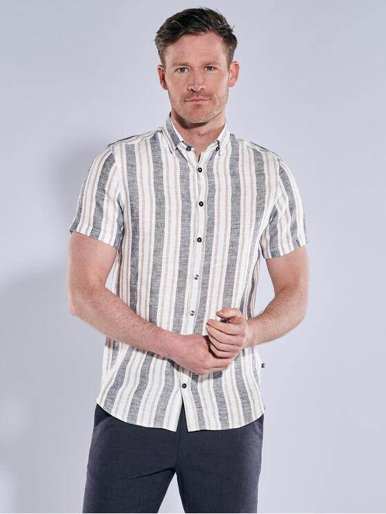 ENGBERS GERMANY Herren Kurzarm-Hemd aus Leinen Naturweiss 39037