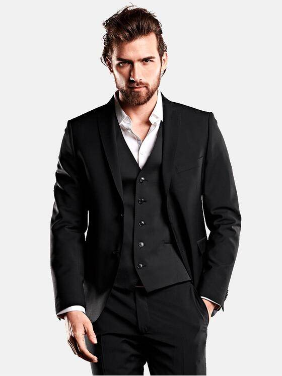 emilio adani Herren Anzug-Sakko Slim Fit Schwarz 32508