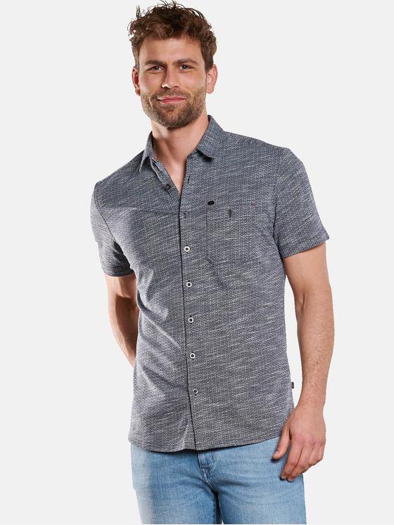 engbers Herren Kurzarm-Hemd aus Jersey Marineblau 33054