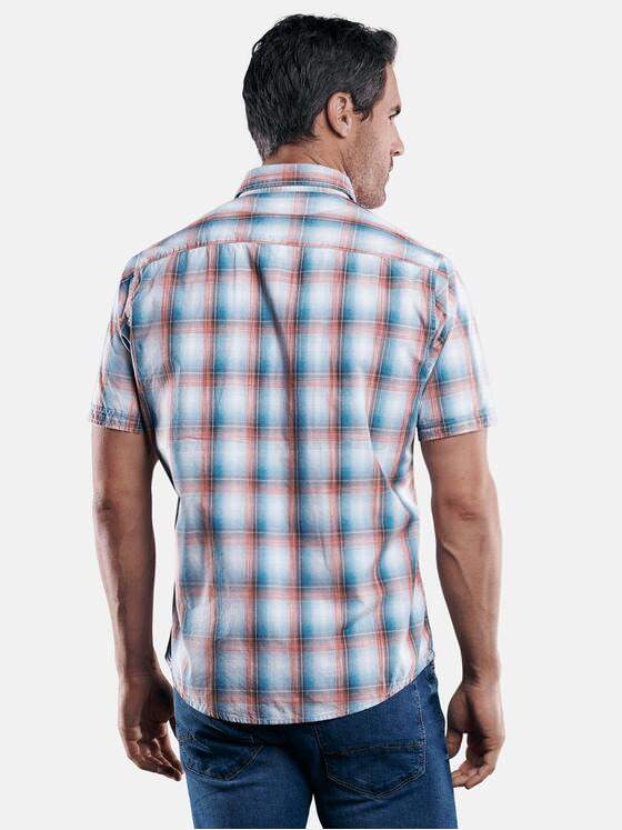 engbers Herren Kariertes Halbarmhemd Karminrot 29092