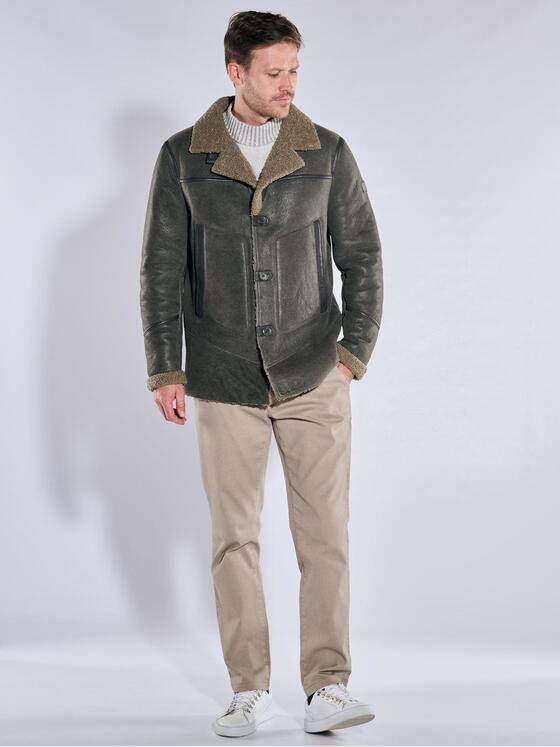 ENGBERS GERMANY Herren Lederjacke aus edlem Lammleder Grau 37407