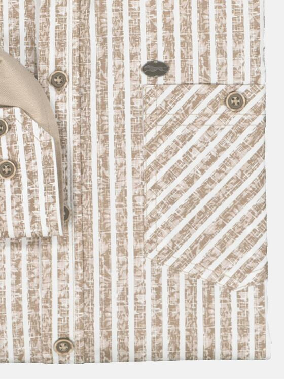engbers Herren Langarm-Hemd slim fit Beige 36866