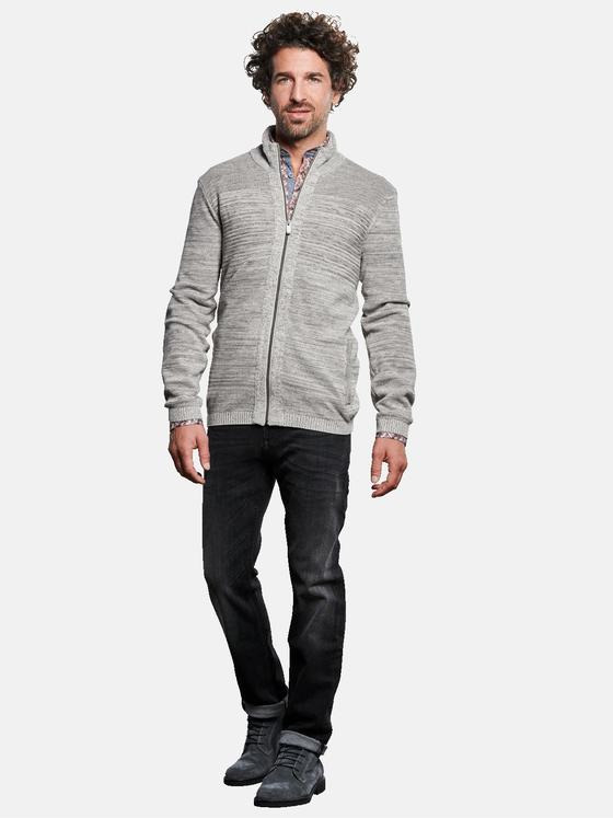 engbers Herren Strickjacke meliert Grau 32418