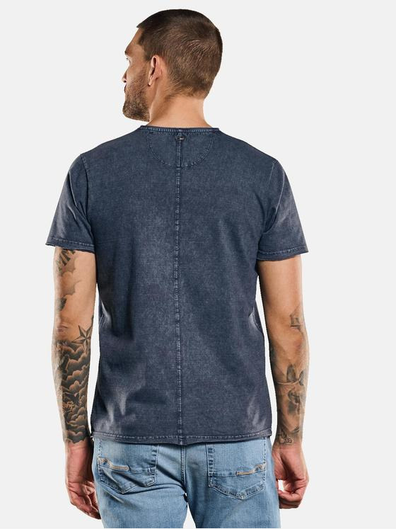 emilio adani Herren T-Shirt V-Neck Blau 33029