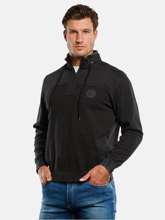 engbers Herren Sweatshirt mit Stehkragen Schwarz 33764