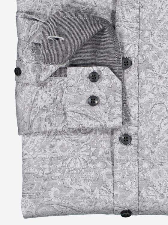 engbers Herren Langarm-Hemd gemustert Silbergrau 38175