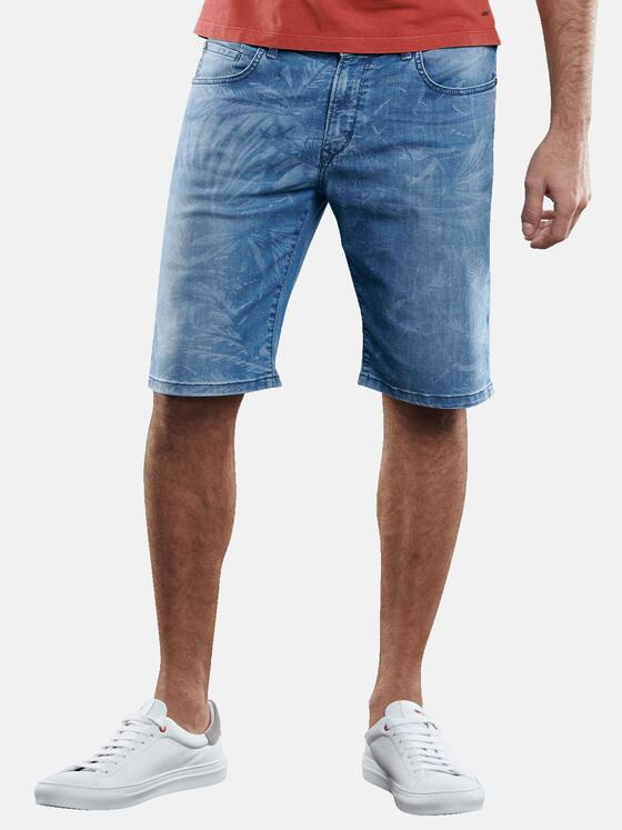 emilio adani Herren Modische Denim Shorts mit coolem Laserprint Blau 29631