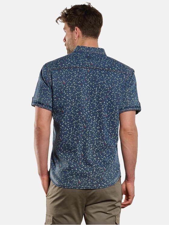 engbers Herren Kurzarm-Hemd gemustert Indigoblau 33043