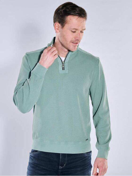 engbers Herren Sweatshirt mit Stehkragen Petrolblau 39688