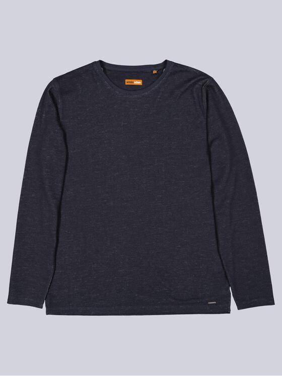 emilio adani Herren Langarm-Shirt strukturiert Saphirblau 39519